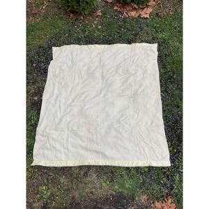 Vintage Faribo Yellow Acrylic Queen Waffle Blanket With Satin Trim‎ 81x70" USA